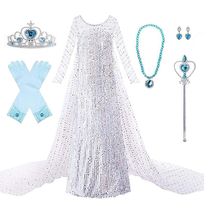Flower Princess Elsa Girls' Movie Girl Dress Frozen