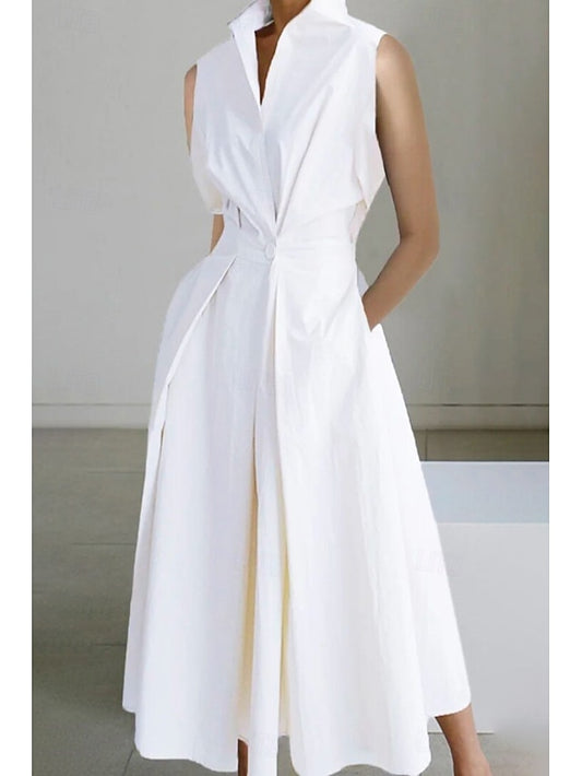 Women's Midi Dress White Dress Trumpet Mermaid Dress Print