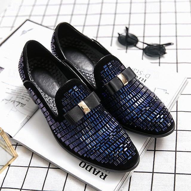 Men's Woven Loafers Silver Prom Strap Elegant – and Monk