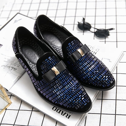 Men's Woven Loafers Silver Prom Strap Elegant – and Monk