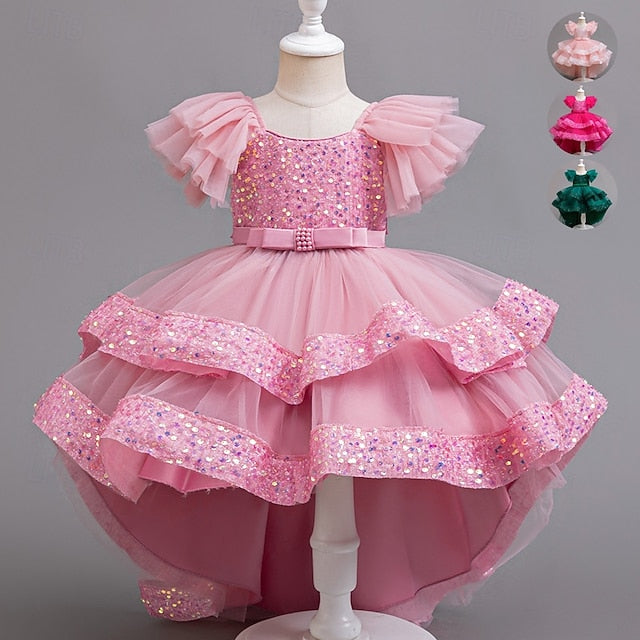 Sleeveless Special Party Dress Girls' Wedding Sequin Kids
