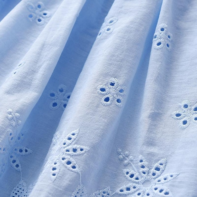 Cotton Summer Color Dresses Kids Princess Sleeveless Solid