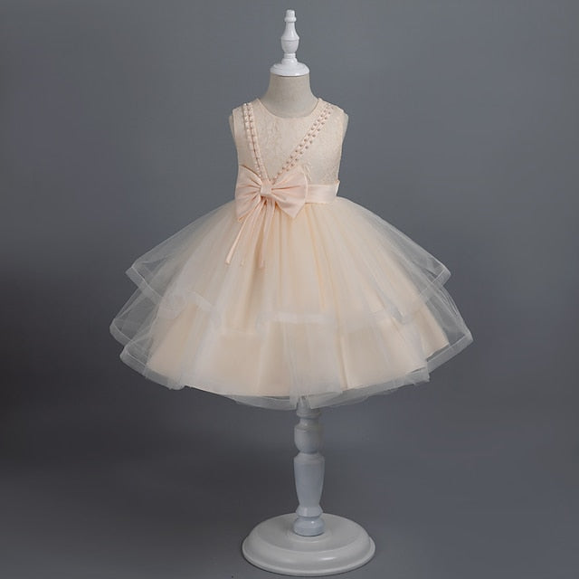 Sleeveless Party Color Dress Girls' Toddler Solid