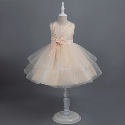 Sleeveless Party Color Dress Girls' Toddler Solid