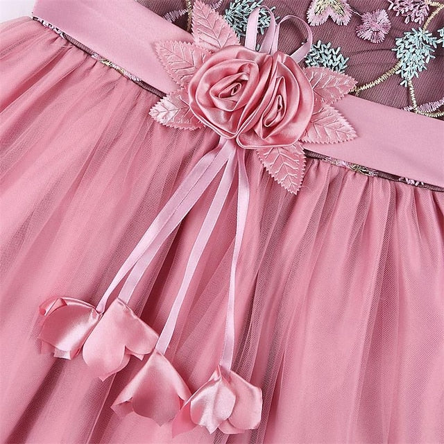 Party Girl Girls' Sleeveless Flower 3D Dress