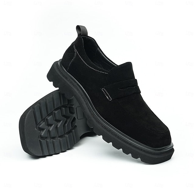 -Classic Leather Suede Cowhide Loafers Men's Business