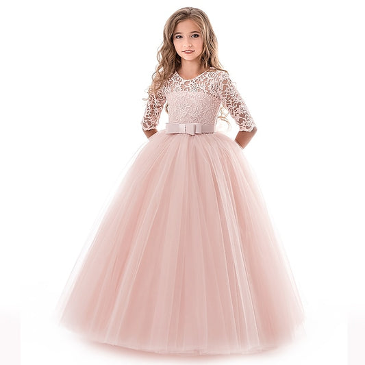 Lace Prom Girl Years 3-13 Kids Dress Princess Flower
