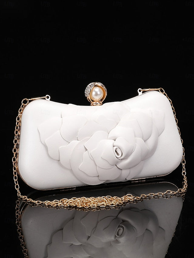 Shoes Floral-Embellished Matching Bridal White – Clutch with