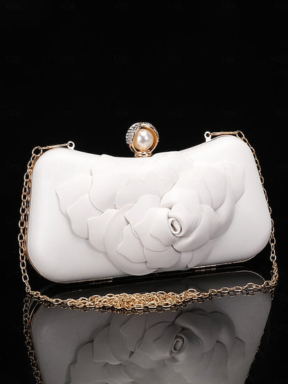 Shoes Floral-Embellished Matching Bridal White – Clutch with