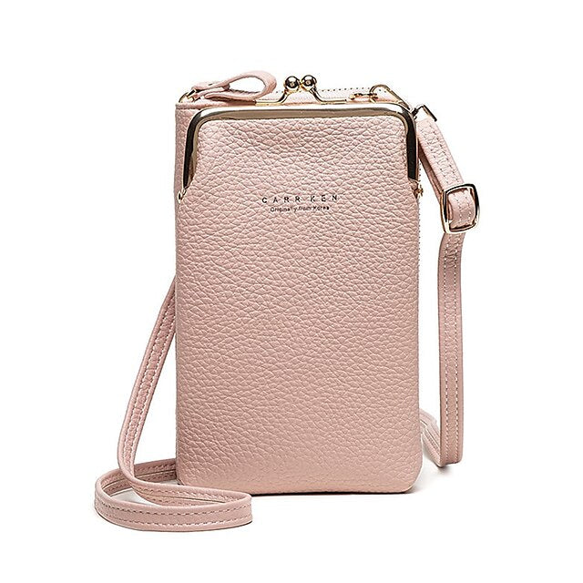 Tasche Gold Damen Kunstleder mit Rahmen Schwarz Crossbody
