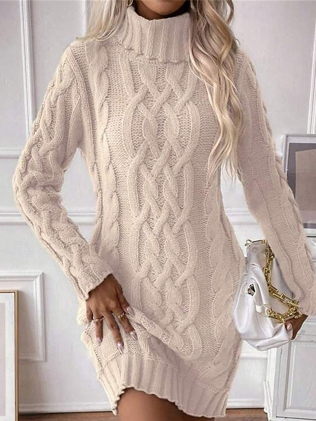 Women's Mini Dress Sweater Dress Knit Dress Casual Dress
