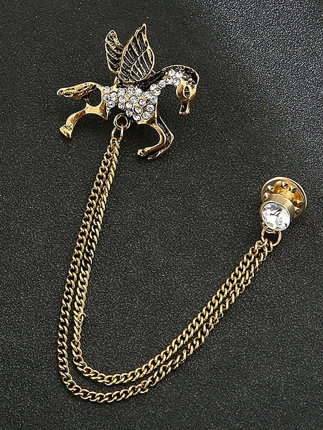 Brooch Deer Men's Lapel Pin Christmas with