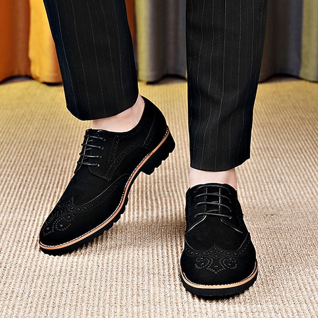 Brogue – Lace-Up Men's Derby Shoes Vintage Dress Brown