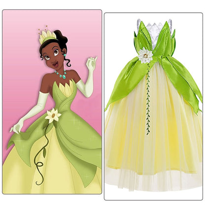 Bell Fairytale Girl Princess Dress Flower Tinker Tiana Theme