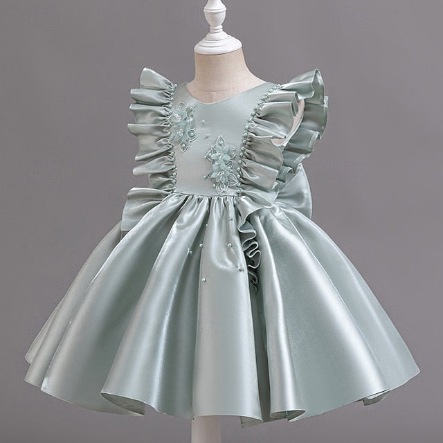 Girls' Wedding Dress Party Floral Toddler Sleeveless