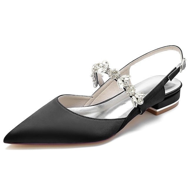 Crystal Flat Shoes Women's Wedding Bridal Heel