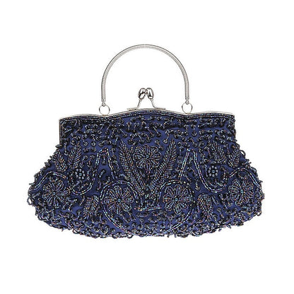 Vintage White Evening Beaded – Purse Women's Clutch