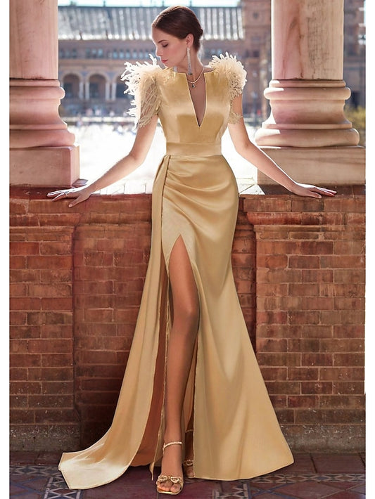 Sweep Mermaid Dress Train / Formal Gown Brush Elegant Evening