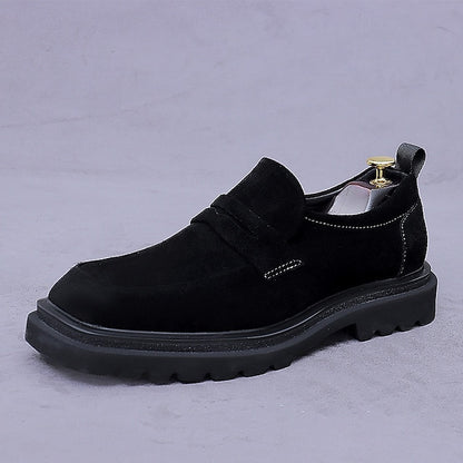 -Classic Leather Suede Cowhide Loafers Men's Business