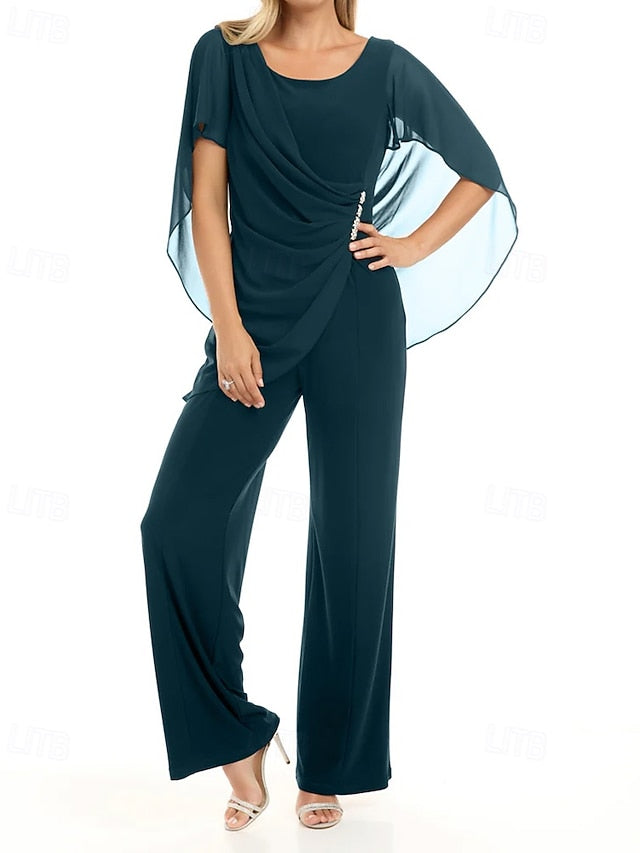 Cape / the Elegant of Bride Mother Pantsuit Jumpsuit Dress