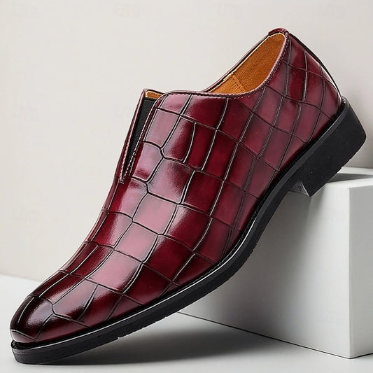 Shoes Slip-On – Crocodile Burgundy Men's Dress Pattern
