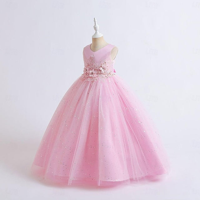 Dress Flower Girls' Kids Girl Color Solid Party