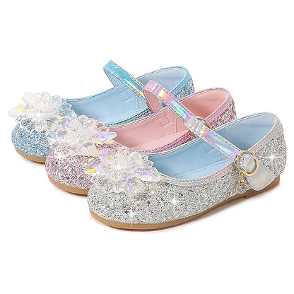 Princess Shoes Leather Girls' Flats Portable Walking PU