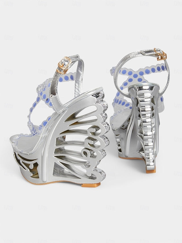 for – Rhinestone Sandals Women Silver Stiletto Dance Elegant