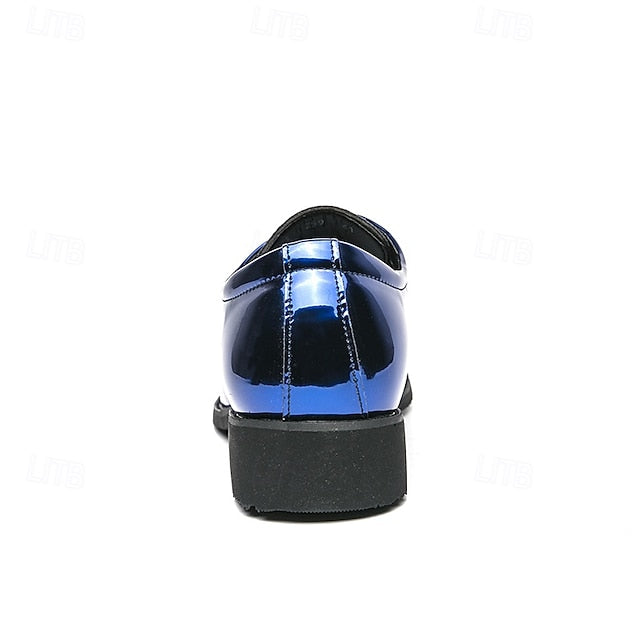 for Formal Shoes Glossy Leather Patent – Green Lace-Up Men