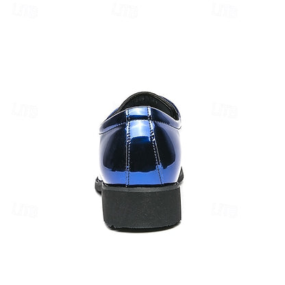 for Formal Shoes Glossy Leather Patent – Green Lace-Up Men