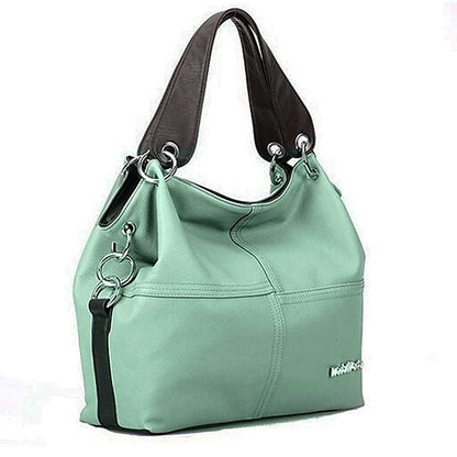 Lässige Handtasche mit Canvas-Lederriemen – Damen
