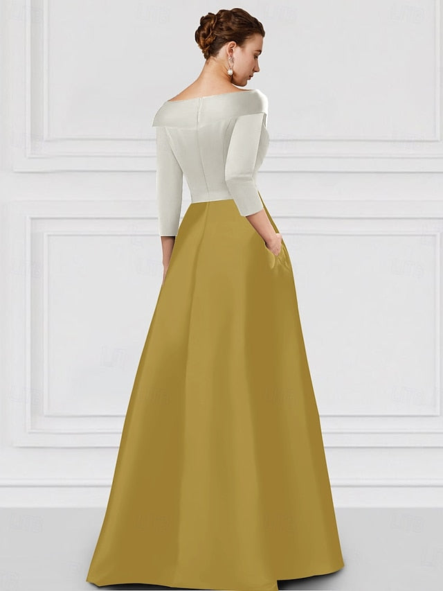 Tuxedo Formal Floor Gown Evening Elegant A-Line Dress