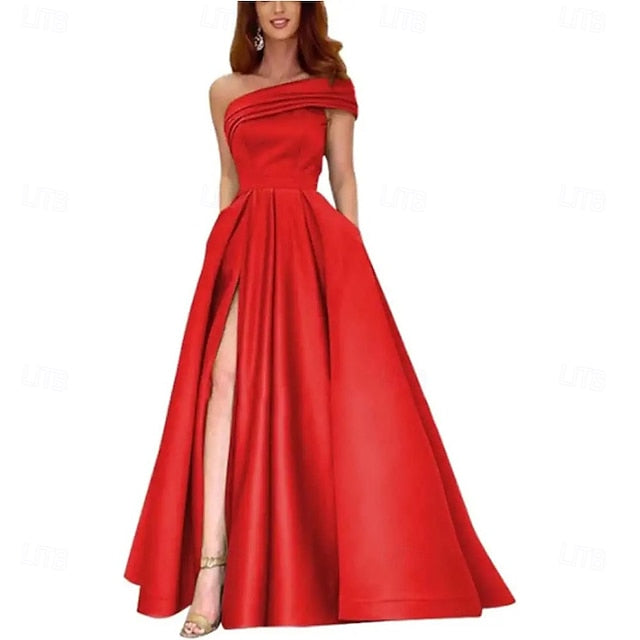 A-Line Floor Length Prom Dresses Evening Gown Quinceanera