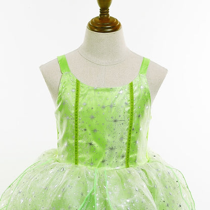 Theme Flower Girl Tiana Fairytale Tinker Bell Dress Princess
