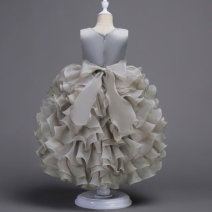 Floral 4-13 Kids Dress Party Ruffle Wedding Summer Girls'