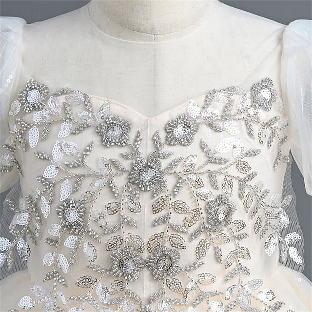 Party Girl Flower Kids Dress Girls' Solid Color