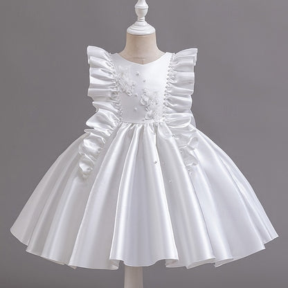 Girls' Wedding Dress Party Floral Toddler Sleeveless