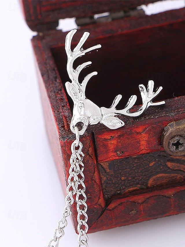 Christmas Reindeer Men's Collar Pins Elegant – Alloy