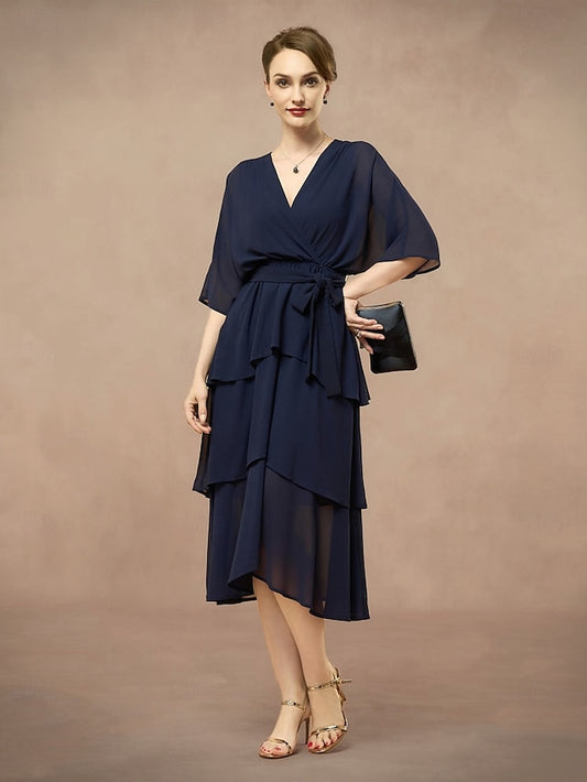 A-Line Mother Length V Bride Floor Elegant the Dress of Neck