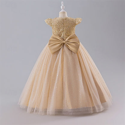 Girl Kids Color Party Dress Flower Block Girls'