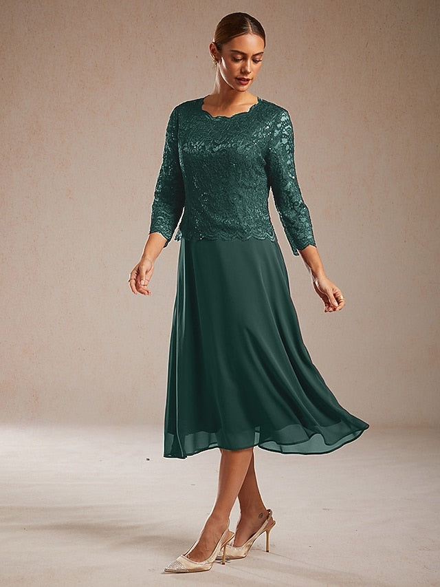 Women's Midi Dress A Line Dress Elegant Wedding Guest