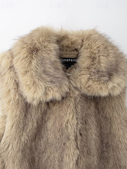 Furs Coat Fur Faux Vest Comfortable Leathers Women's