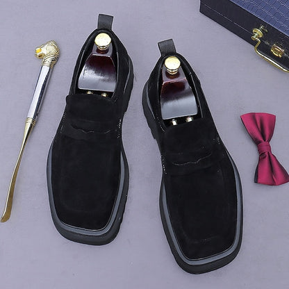-Classic Leather Suede Cowhide Loafers Men's Business