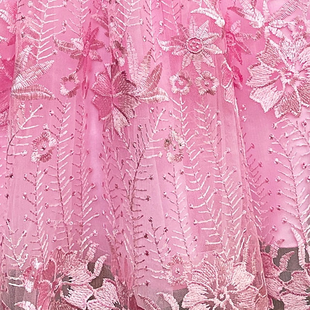 Girl Girls' Solid Flower Kids Dress Colored