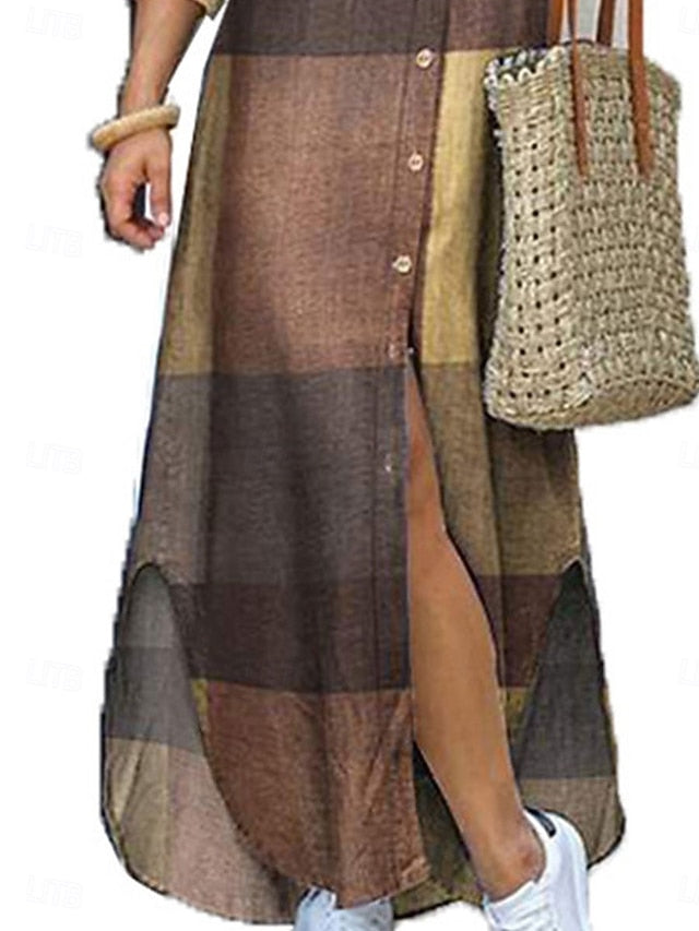 Women's Maxi Dress Shirt Dress Casual Dress Stylish Basic