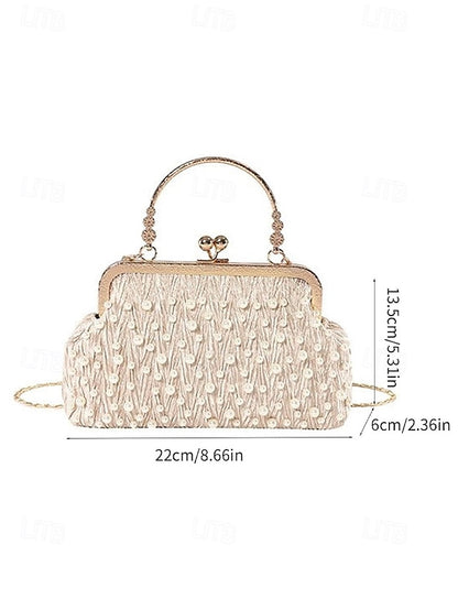 Clutch Elegant Evening – Women's Bag Beaded Pearl Vintage