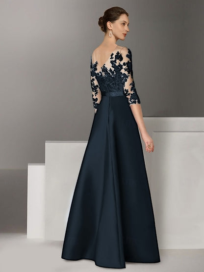 Guest Sweep Dress / Gown Brush A-Line Wedding Evening Elegant