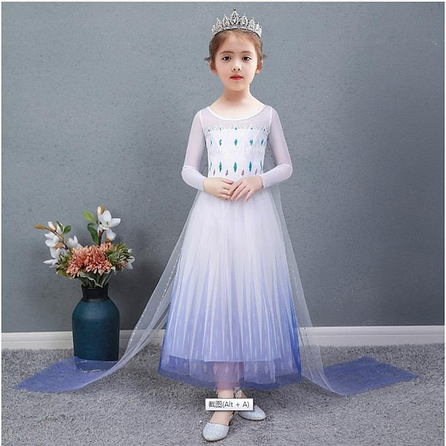 Princess Girl Elsa Movie Dress Cosplay Flower Girls'