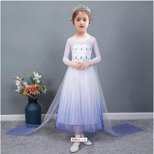 Princess Girl Elsa Movie Dress Cosplay Flower Girls'