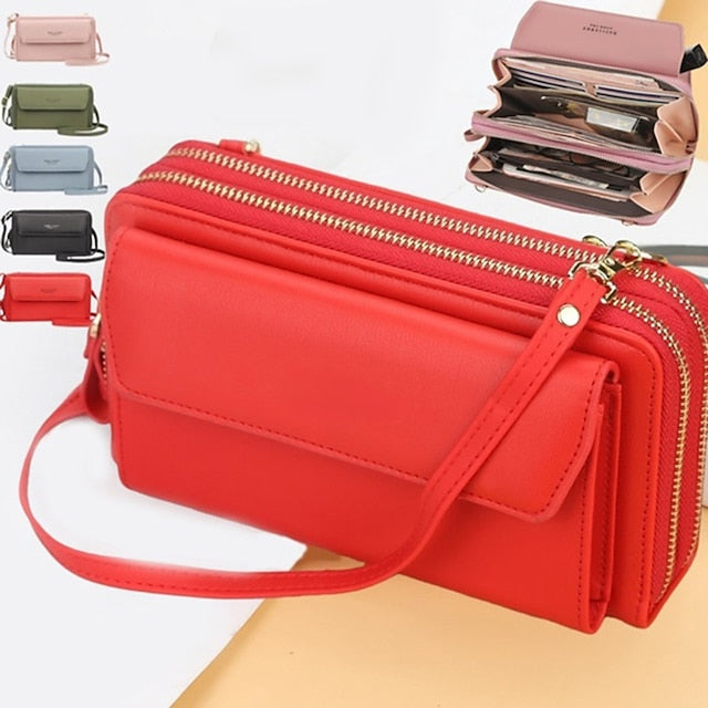 Sac à bandoulière pour femme, portefeuille, téléphone portable